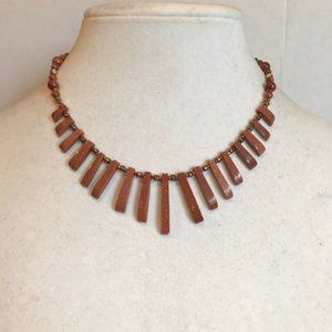 Unique Gold Swag Necklace/Czech Crystals-NEW